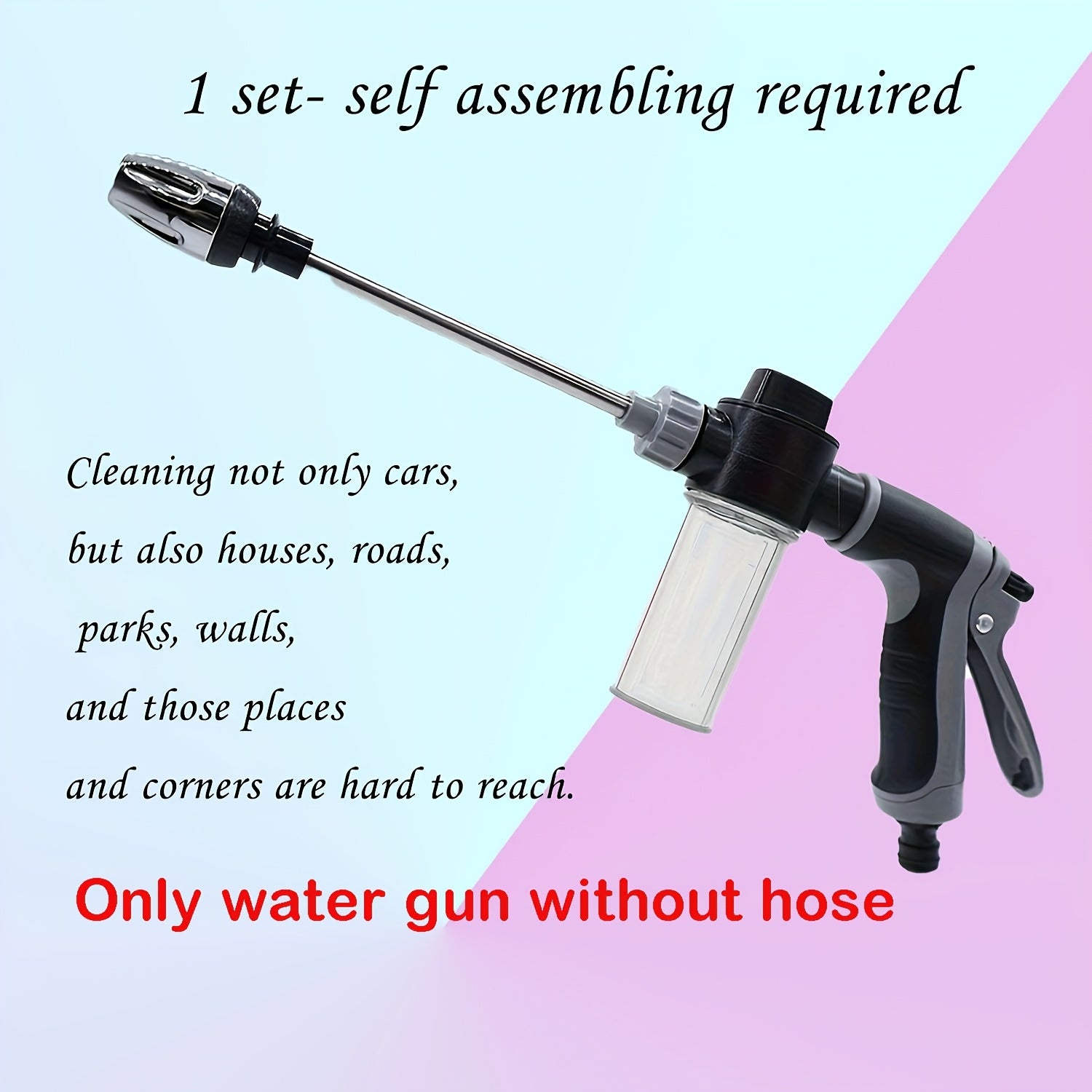 Portable Pressure Washer for Car Home Garden Watering with Long Pole Sprinkler