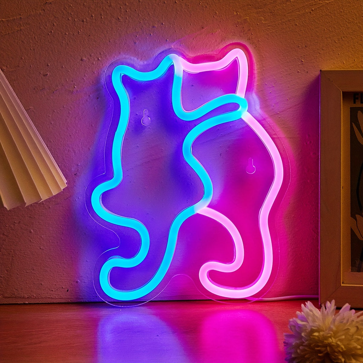 Cat Shaped LED Neon Sign USB Powered for Bedroom Holiday Party Decoration