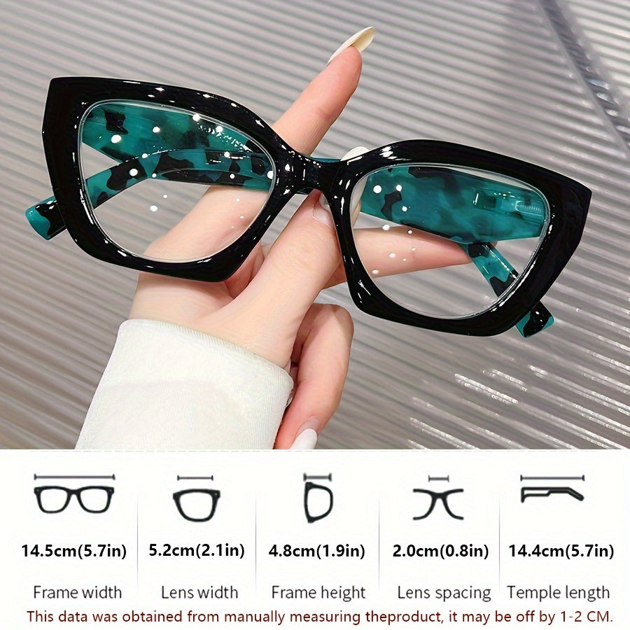 Unisex Cat Eye Reading Glasses Vintage Style Clear Lens Spring Hinge Computer Use