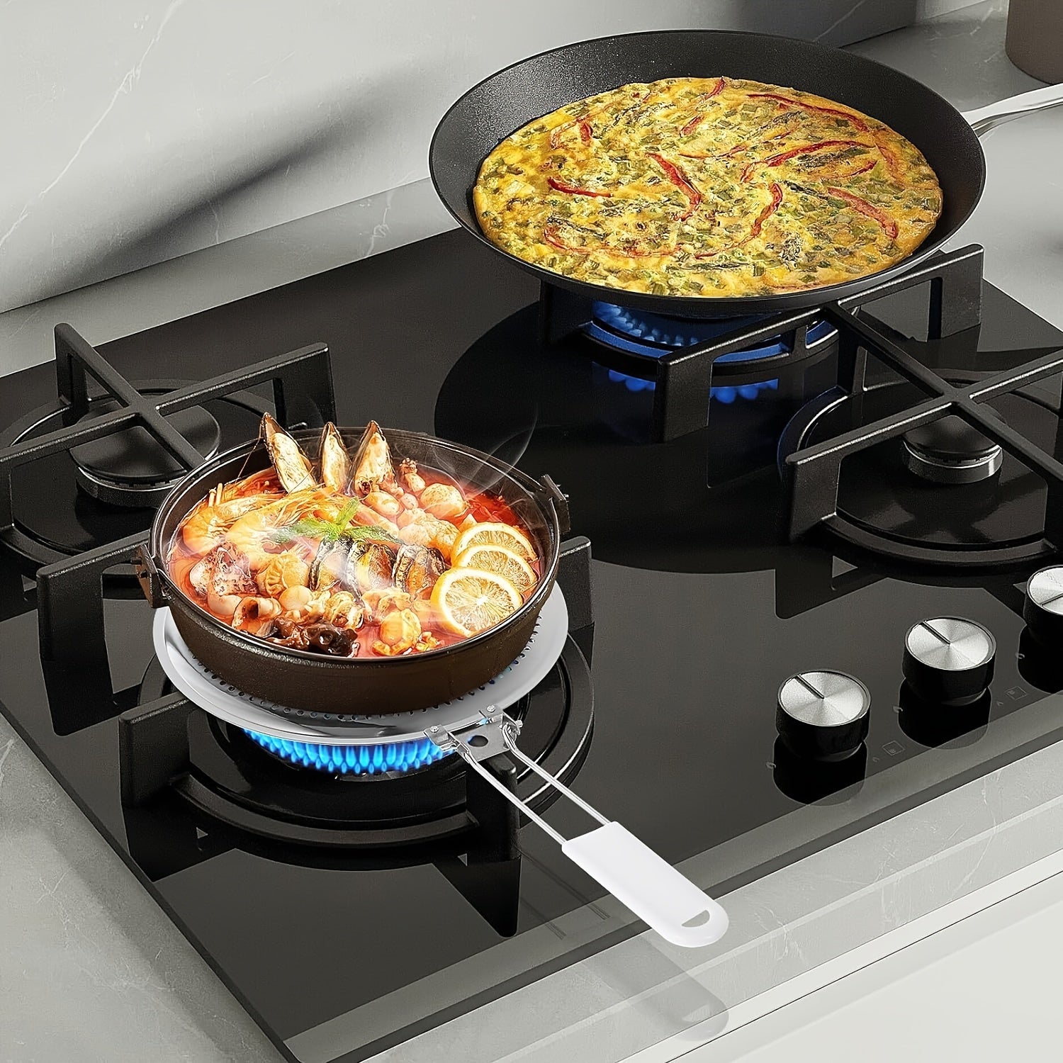 Stainless Steel Heat Diffuser for Gas and Electric Stovetops Double Thick Simmer Plate