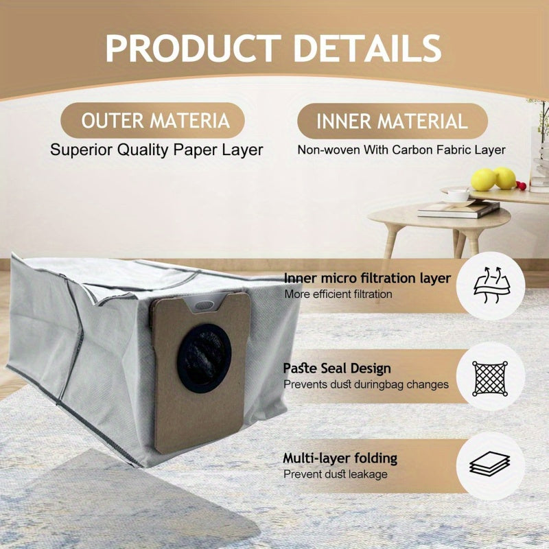 10PCS Dust Bags for Robot Vacuum Cleaner 3L Capacity 4-Layer Disposable Compatible with Eufy C20 Omni