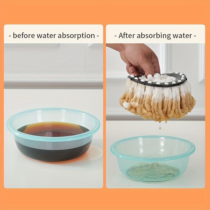 360° Rotating Mop Bucket System with 5 Fiber Mop Heads and Adjustable Handle