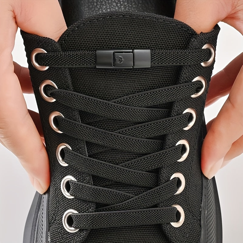 Unisex Elastic No-Tie Shoe Laces with Buckles, 100cm Adjustable
