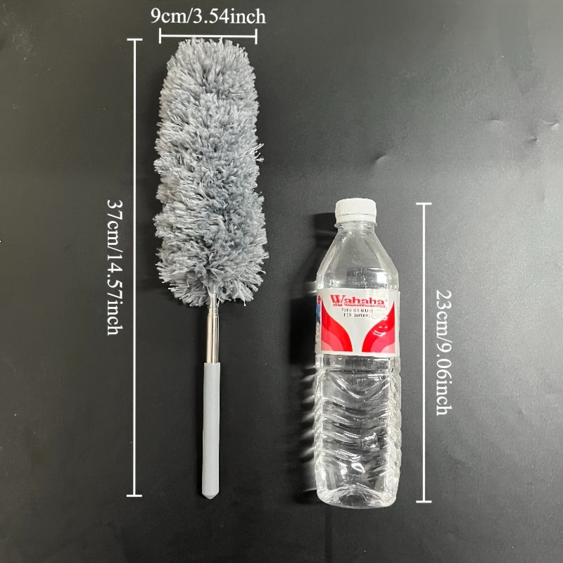 Extendable Microfiber Duster with 119.38cm Flexible Stainless Steel Pole for Home and Garden Dust Removal