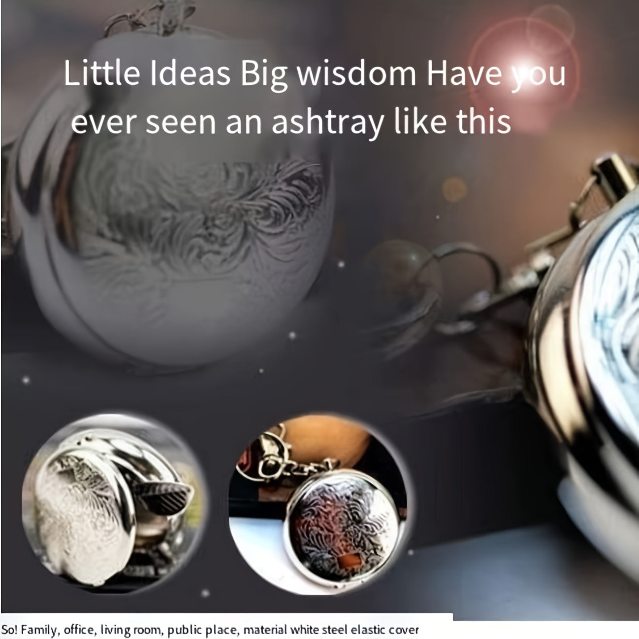 Portable Mini Ashtray with Keychain, Travel Pocket Small Household Gadget