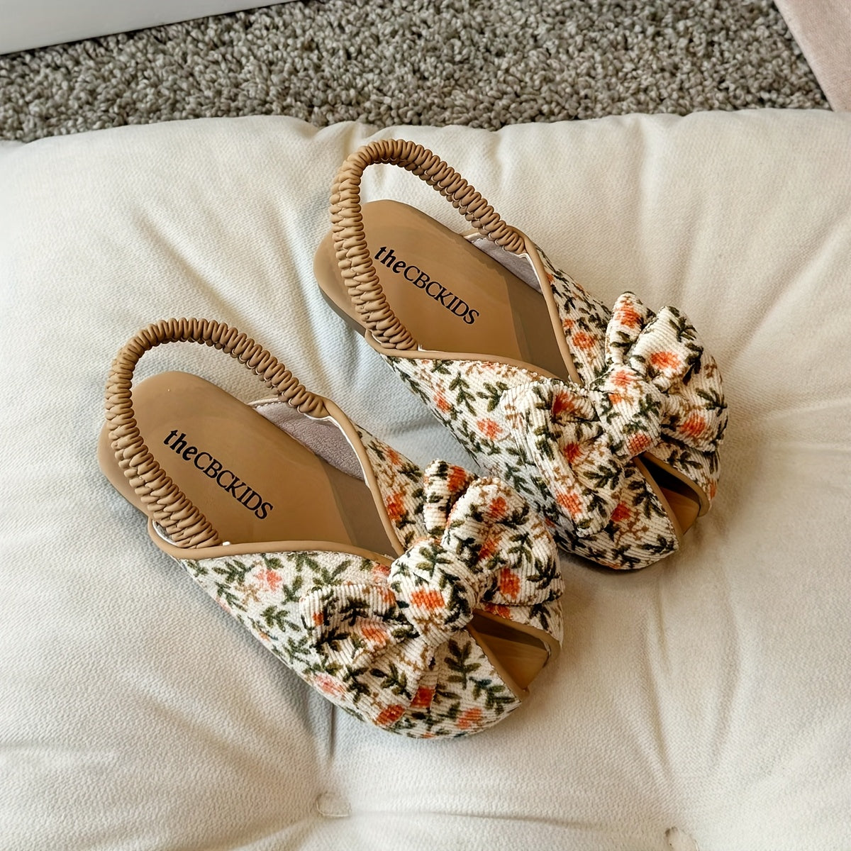 Girls' Floral Bowknot Sandals All-Season Non-Slip Comfortable for Weddings Parties Casual