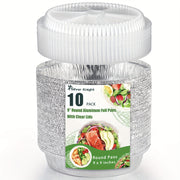 Disposable Aluminum Foil Pans 10-20 Pieces 22.86 cm with Clear or Board Lids for Baking Cooking and Reheating