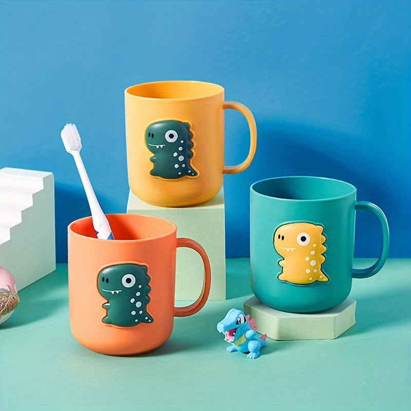 Dinosaur Cartoon Toothbrush Cup Made of Durable Plastic for Kids Bathroom