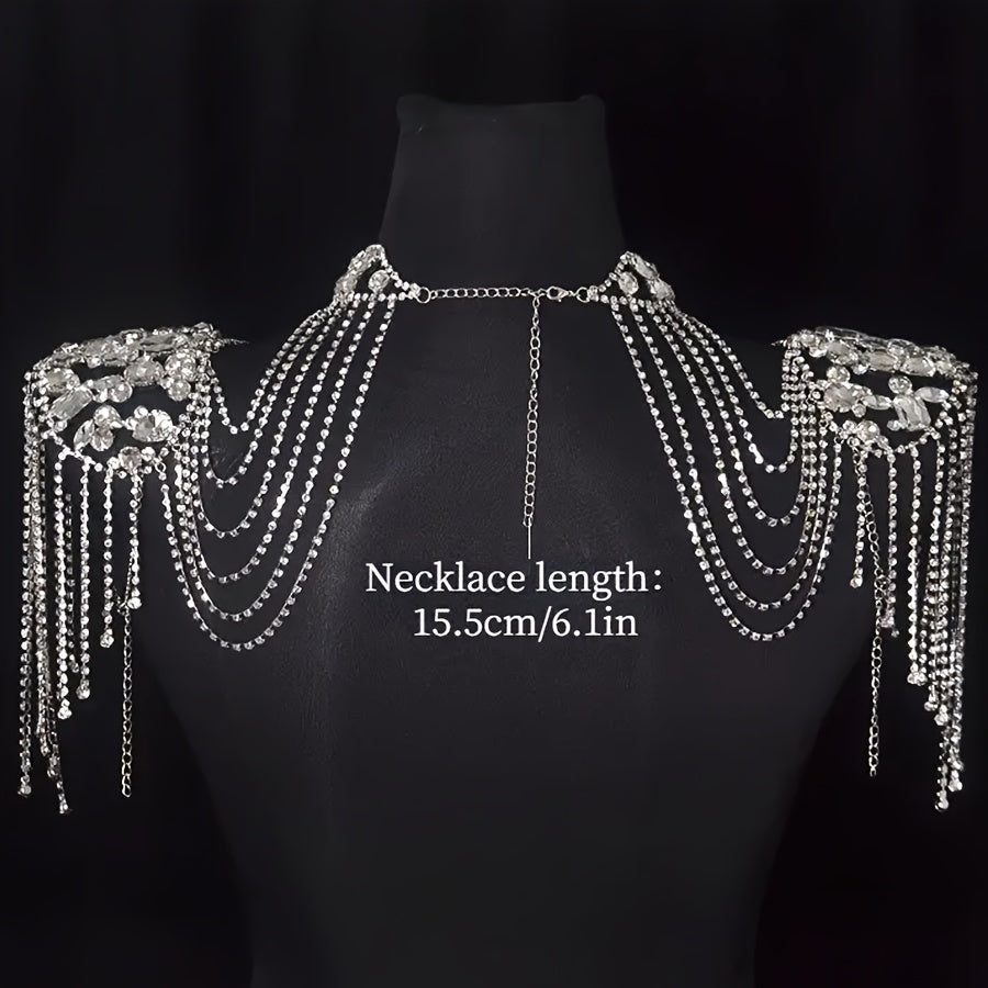 Rhinestone Body Chain for Shoulders Bridal Wedding Jewelry Opulent Shawl