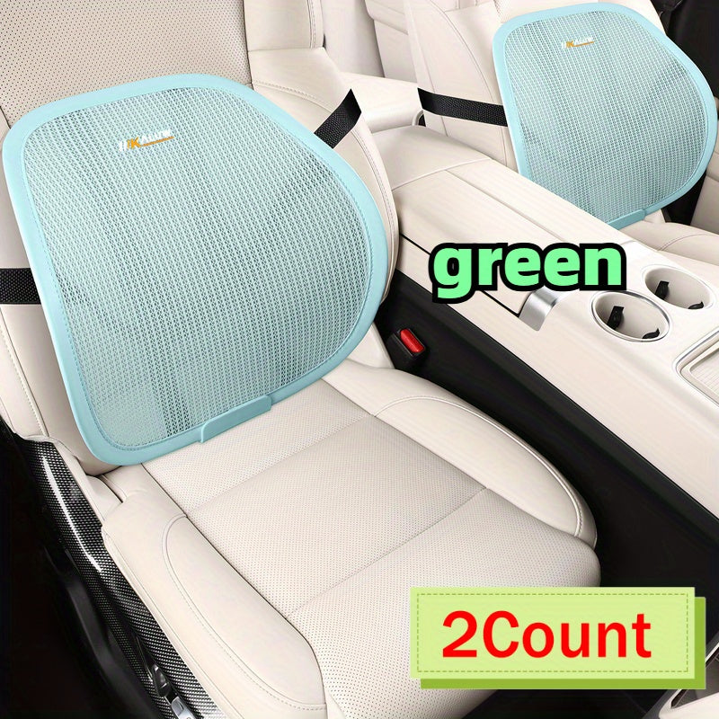 2Pcs Car Lumbar Support Cushions Breathable Comfort for All Seasons