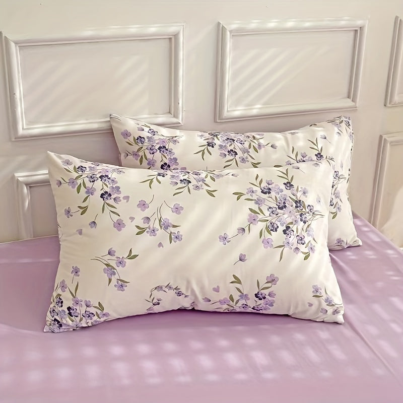 Printed Pastoral Pillowcases Set with Deep Pockets for Bedroom and Guest Use