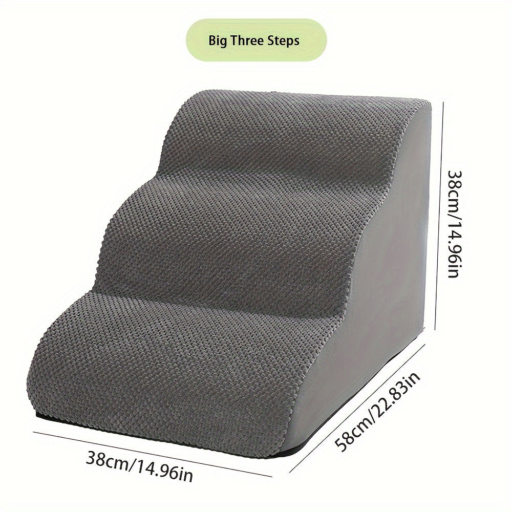 Изогнутый собачий трап для высоких кроватей и диванов, нескользящая моющаяся ткань, для маленьких и средних собак, внутренние ступеньки для домашних животных