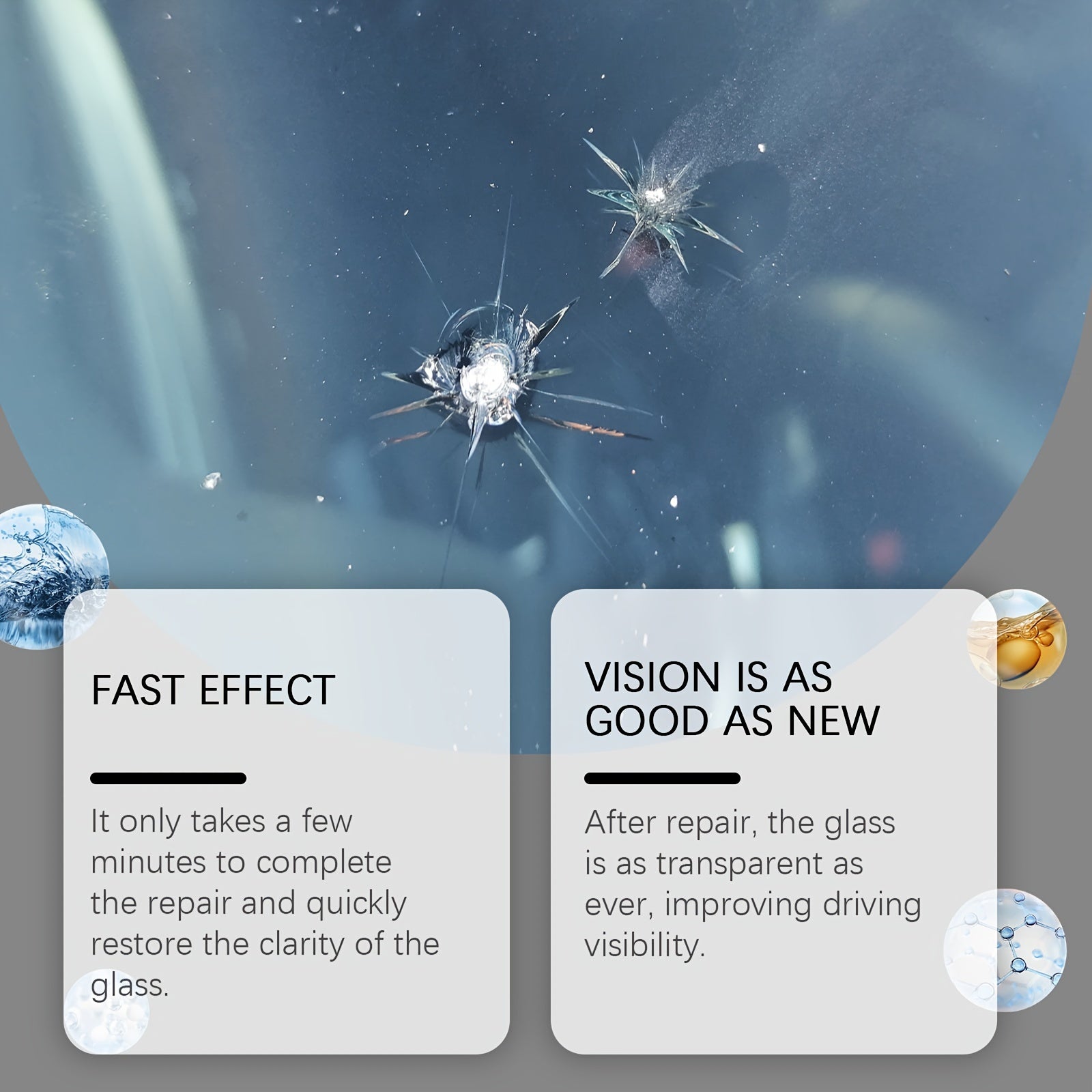 Car Glass Restoration Fluid Kit for Windshield Clarity and Transparency