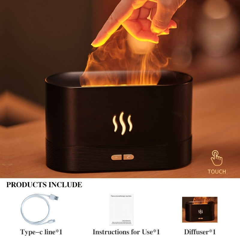 Warm Light Flame Humidifier with Aromatherapy and Cool Mist for Home