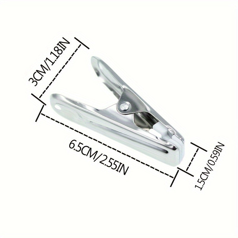 Juego de 6, 12 o 20 pinzas de ropa de acero inoxidable con almohadillas de agarre blancas suaves, pinzas para ropa, toallas, calcetines y ropa interior