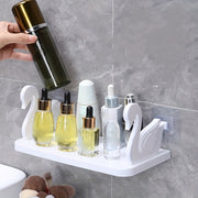 Wall-Mounted Storage Rack with Swan Shelf for Kitchen and Bathroom Organization
