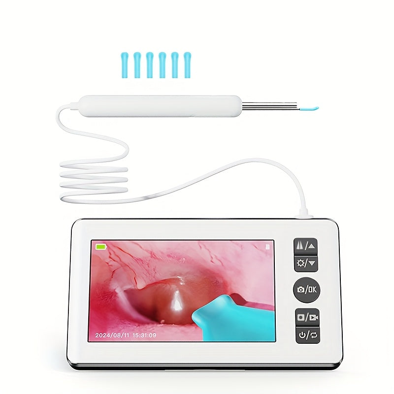 Portable Ear Endoscope with 10.92cm IPS Screen 1080P HD Camera and Recording