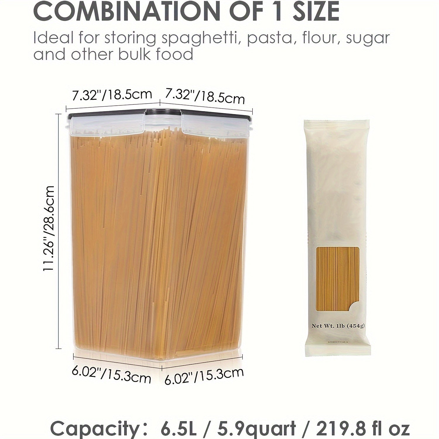 Большой герметичный пластиковый контейнер для хранения продуктов 6,5 л для кладовой и подготовки еды