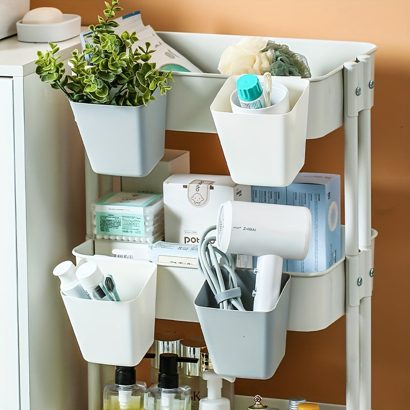 Pink Hanging Storage Basket for Household Organization in Various Rooms