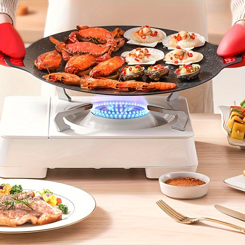 Ko'p funksiyali 35.99 sm qozon temir gril panasi - BBQ va bayram ovqatlari uchun ideal, plita ustida ishlatish uchun xavfsiz, turli o'lchamlarda mavjud