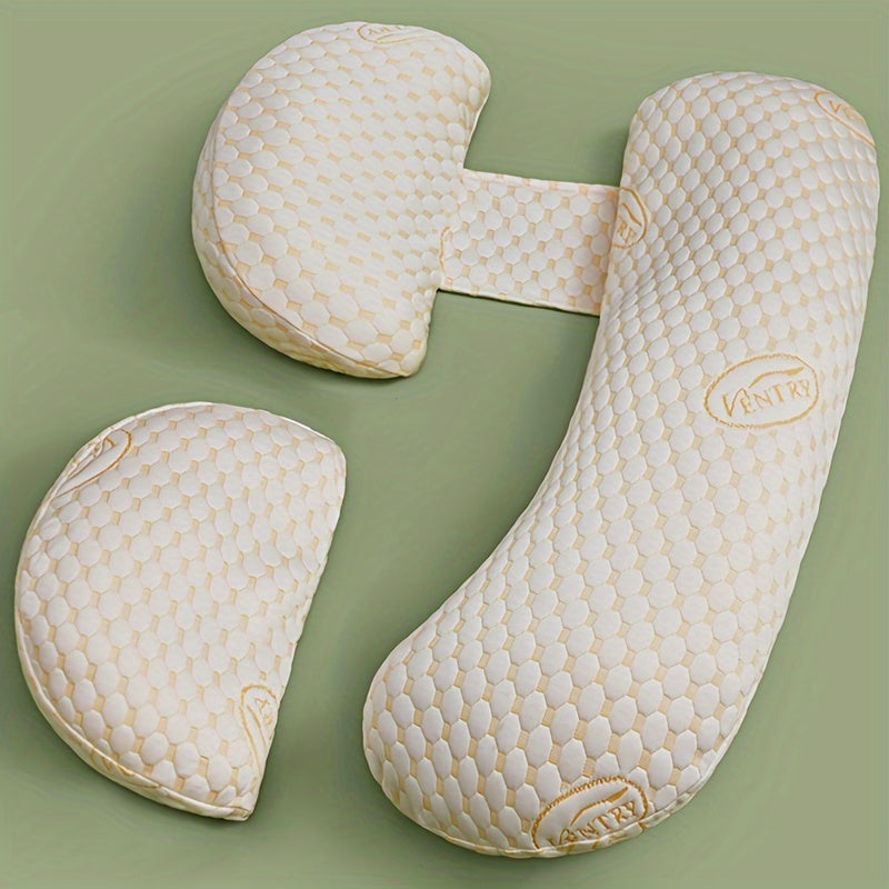 Extra Firm U-Shaped Maternity Pillow with Removable Cover and Lumbar Support