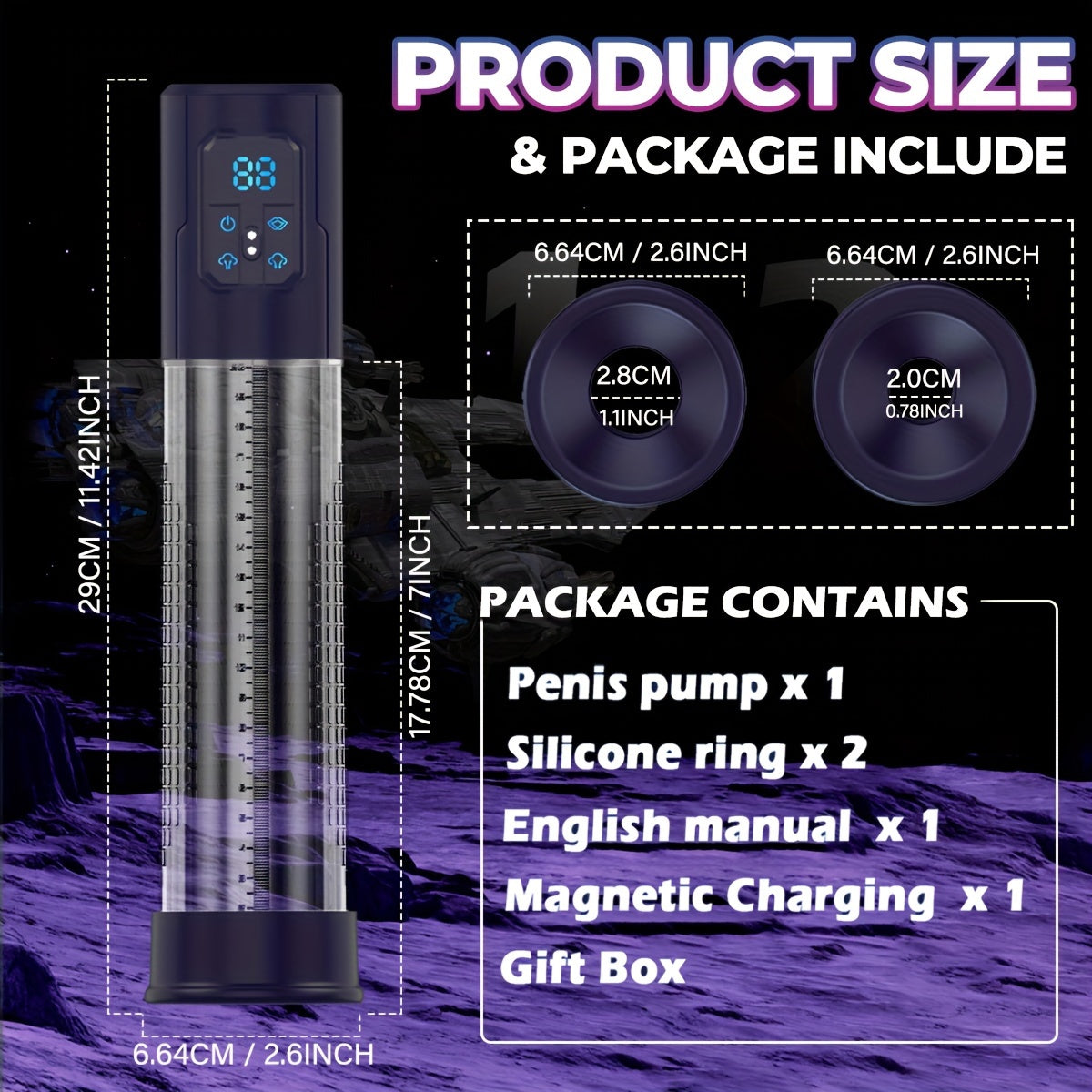 Male Electric Penis Pump Vacuum Pump with 4 Training Modes and 3 Suction Levels