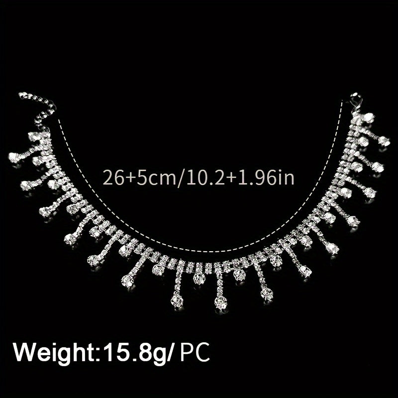 Women's High Heel Shoes with Sparkle Chain and Delicate Accessories