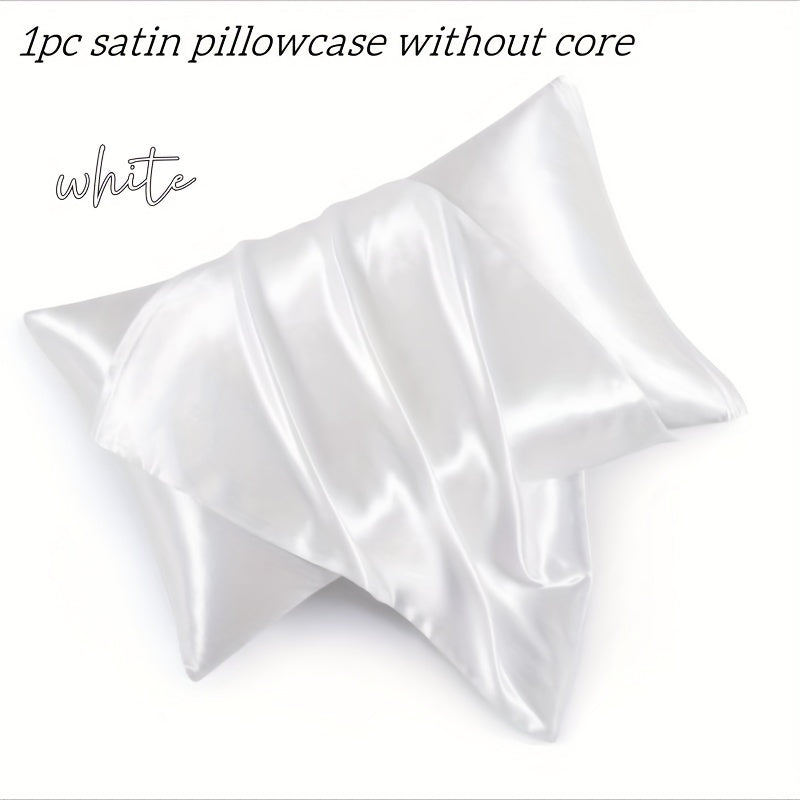 Silky Satin Pillowcase 1 Piece Ultra-Soft Machine Washable Polyester