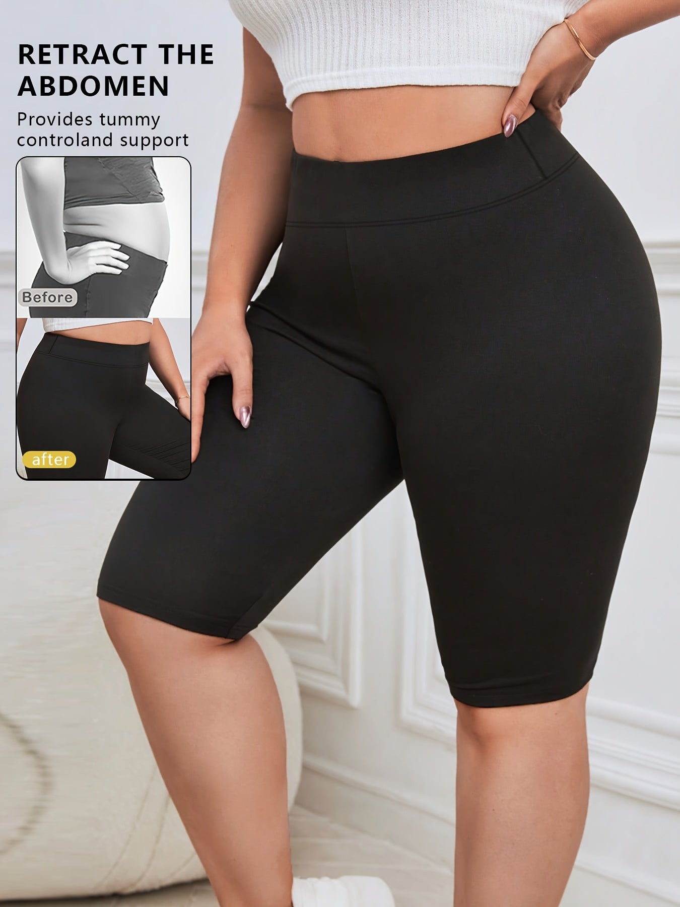 Women's High-Waisted Yoga Leggings Plus Size Non-See-Through Medium Stretch Workout Pants