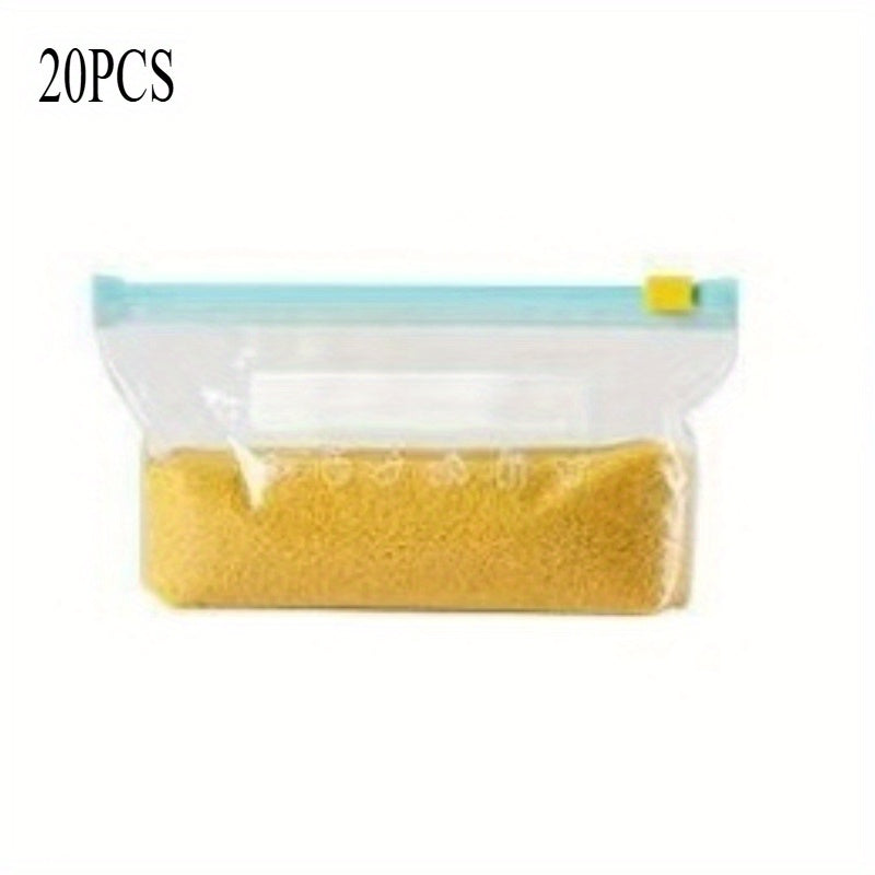 Food-grade freezer bags with zipper seals for airtight storage
