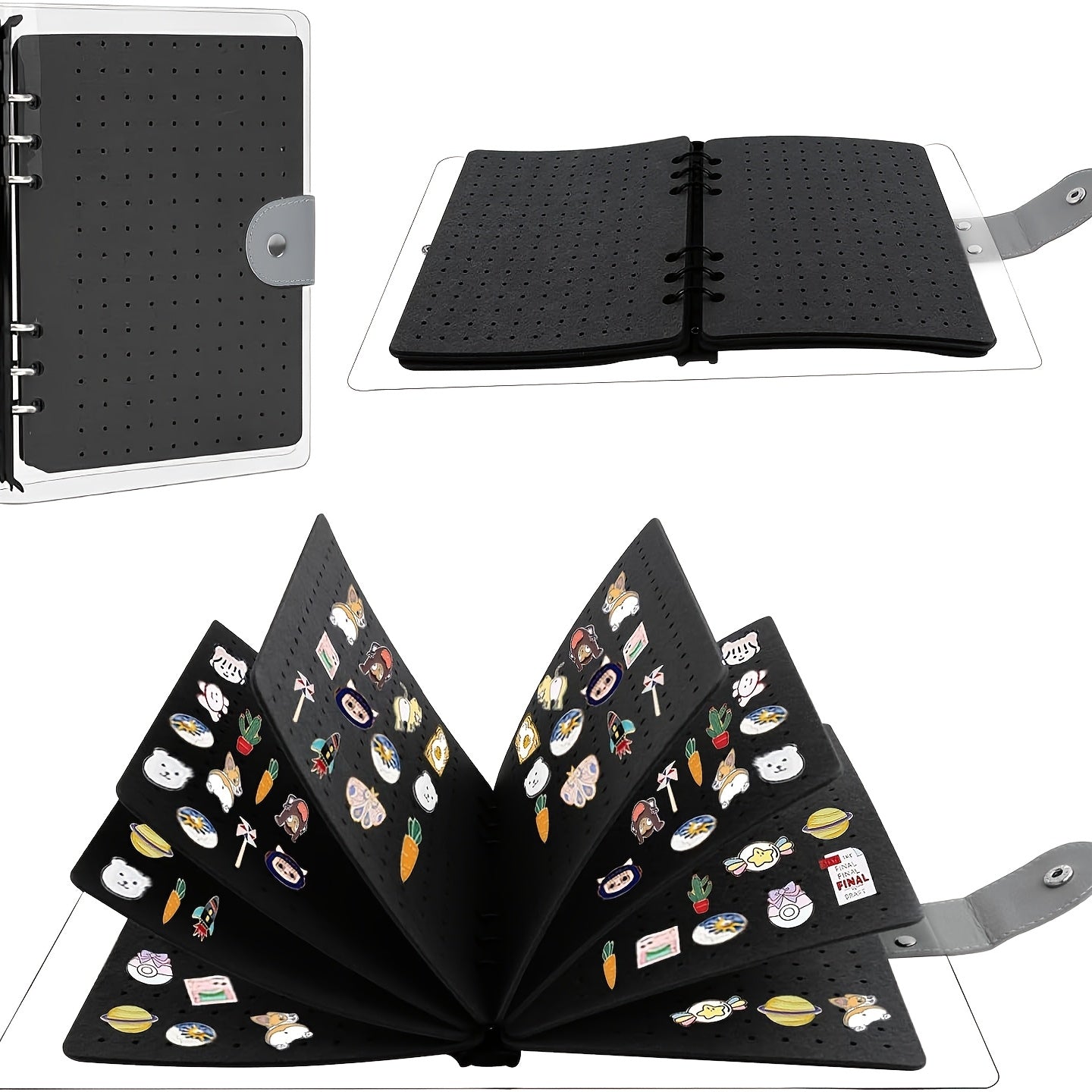 Portable Pin Display Rack with 350 Holes for Brooches and Porcelain Pins