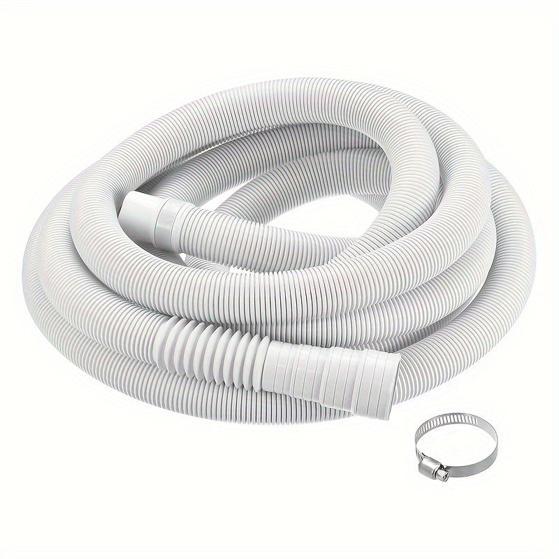 White Washing Machine Drain Hose Flexible Plastic Appliance Accessory