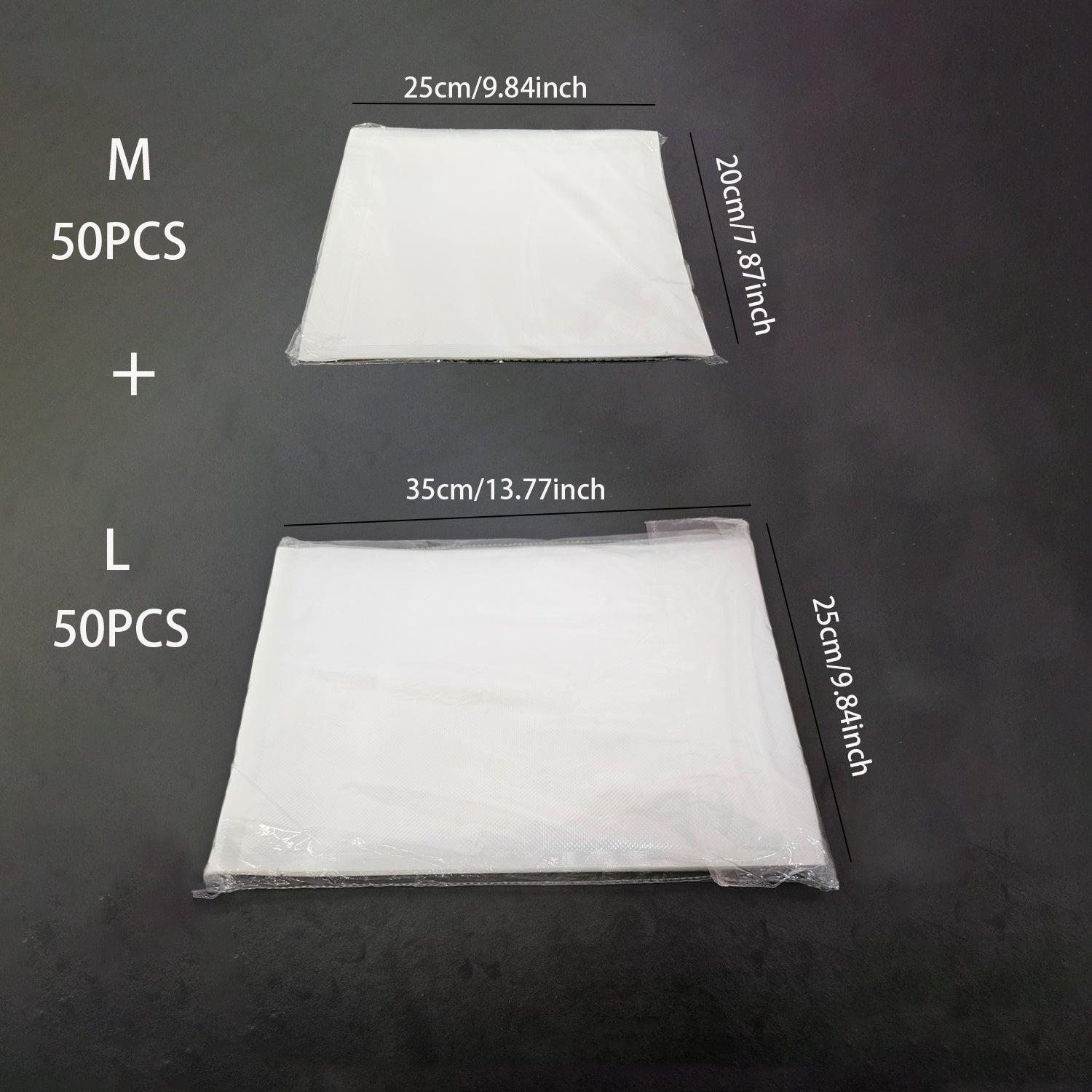 100pcs Vacuum Sealing Bags Set in 3 Sizes for Food Preservation