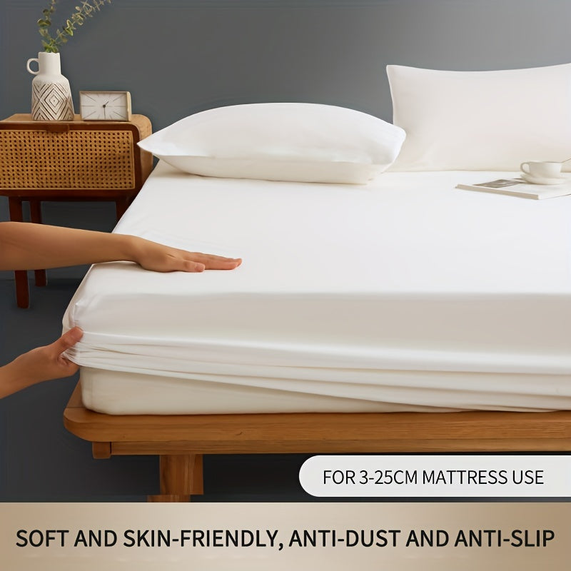 Solid Colored Microfiber Fitted Sheet Deep Pocket Bed Sheet for Bedroom and Guest Room