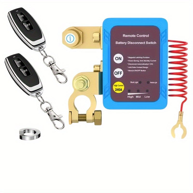 Universal 12V DC Power Cut-Off Switch for Cars Trucks RVs Remote Control