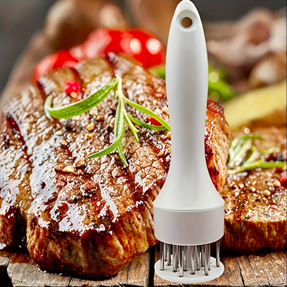 1 dona rang-barang go'sht teshuvchi, tovuq oyoqlarini, tovuq qanotlarini va boshqa go'sht bo'laklarini bog'lash uchun. Bunda bo'sh go'sht ignasi, go'sht bolg'asi, barbekyu ignasi va go'sht qabul qilish ignasi va gadjetlar kabi oshxona buyumlari mavjud.