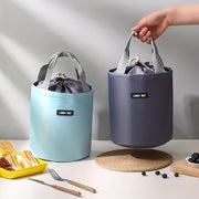 Yoshlar va kattalar uchun portativ izolyatsiyalangan tushlik sumkasi, dumaloq tutqichli dizayn