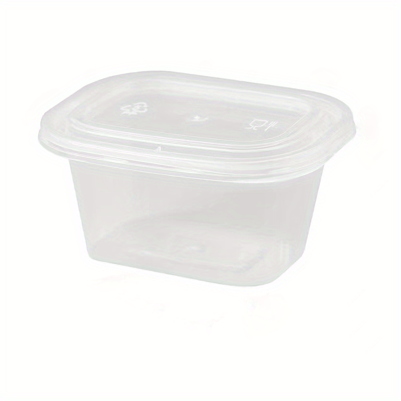 50 Clear Disposable Sauce Boxes for Takeout Food Storage with Lids