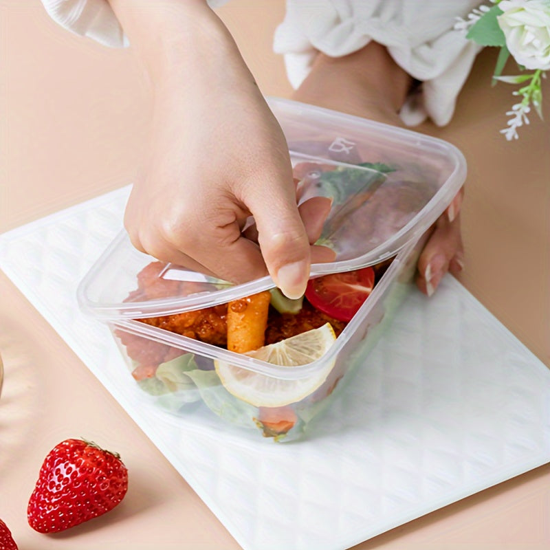 50 Sets Clear Plastic Food Storage Containers with Lids for Takeout and Microwave