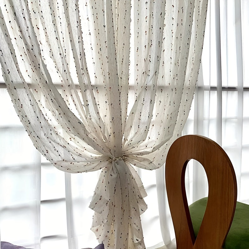 Rainbow Sugar Bean Polyester Tulle Curtain Semi-Transparent Dots for Living Room Bedroom Balcony