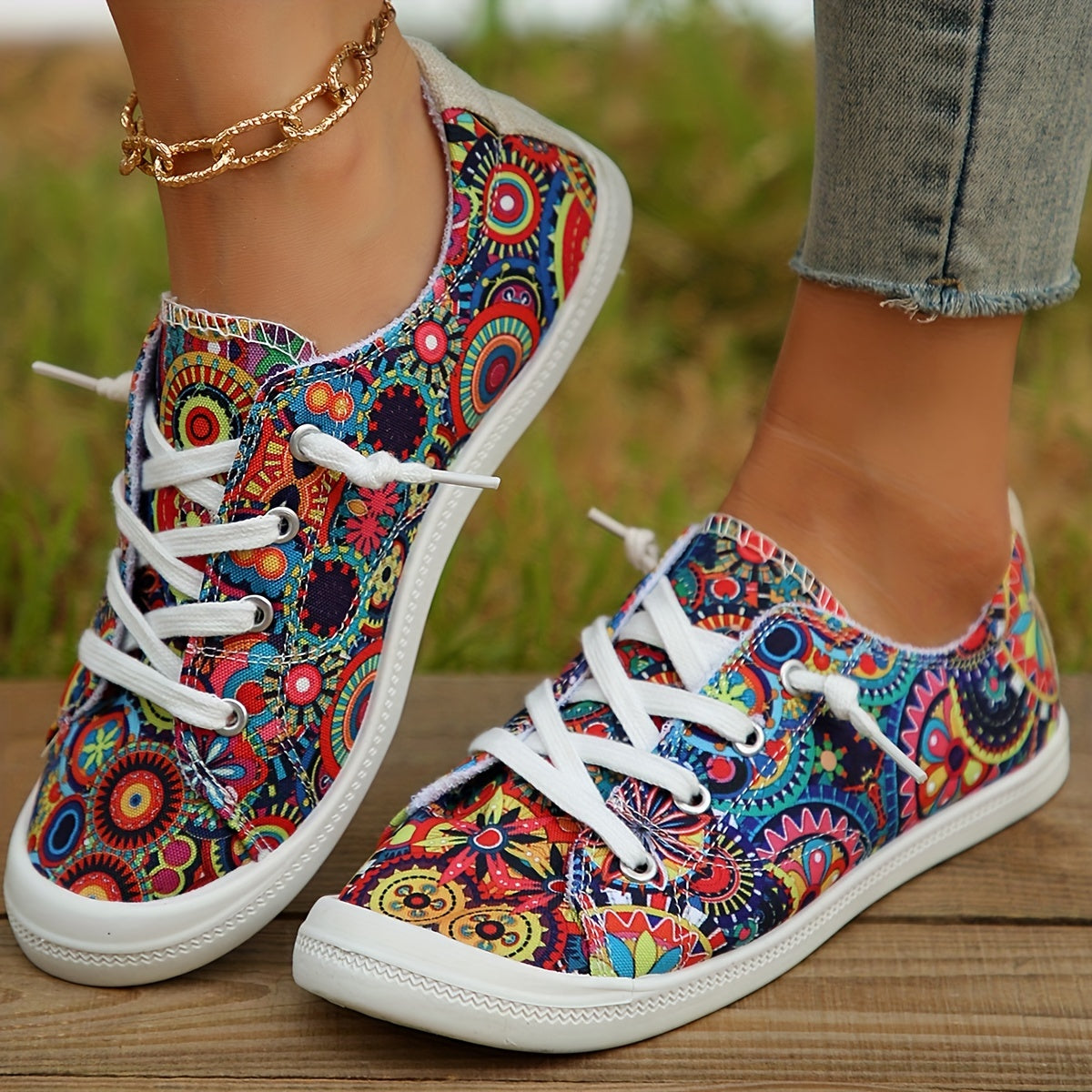 Women's Animal Print Sneakers Breathable Fabric Soft Rubber Sole All-Season