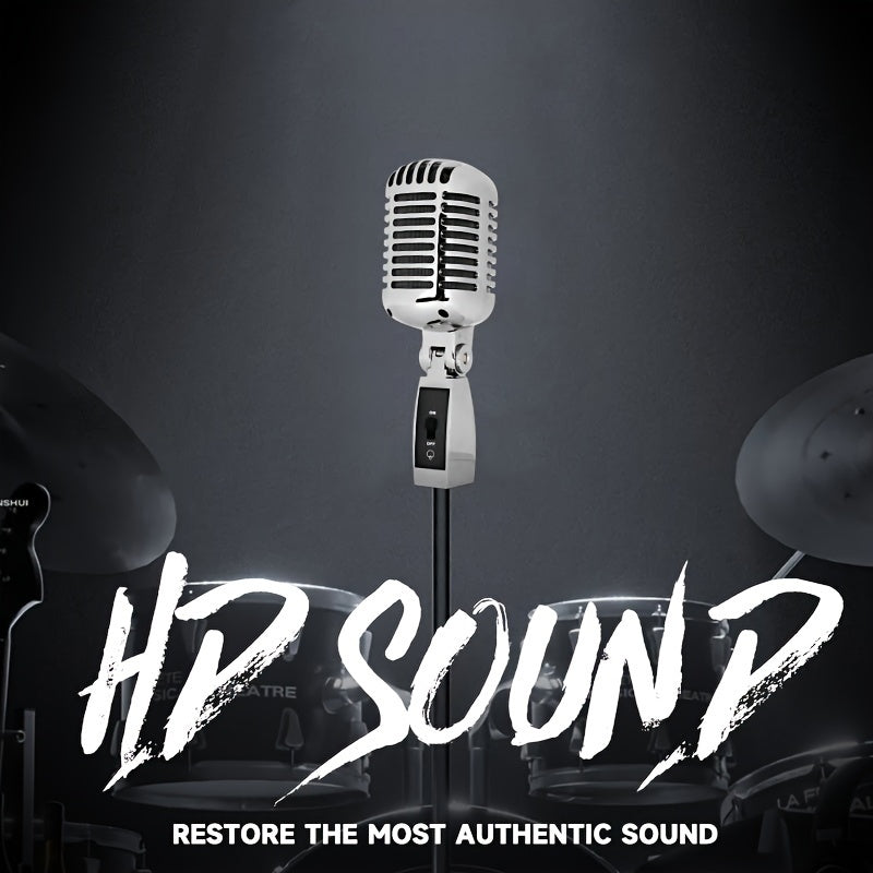 Vintage uslubdagi dinamik vokal mikrofon karaoke va yozuv uchun