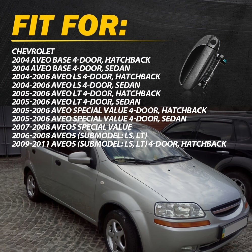 Car Door Handle Set for Chevrolet, Durable Plastic, Front Left and Right