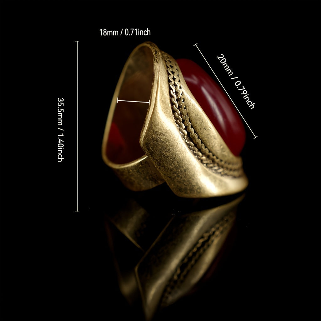 Adjustable Open Ring with Agate Face Copper Alloy Wedding Party Gift