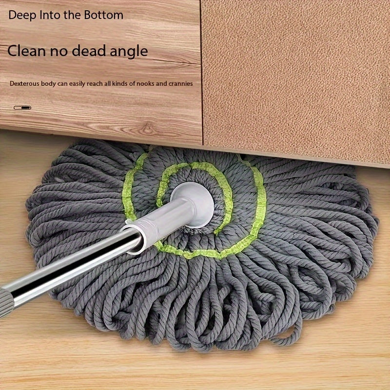 Self-Wringing Mop for Floor Cleaning with Durable Plastic and Metal Handle