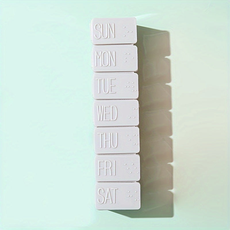 Weekly Pill Organizer Box for Adults Portable 7-Day Medicine Case Travel-Friendly Daily Compartments