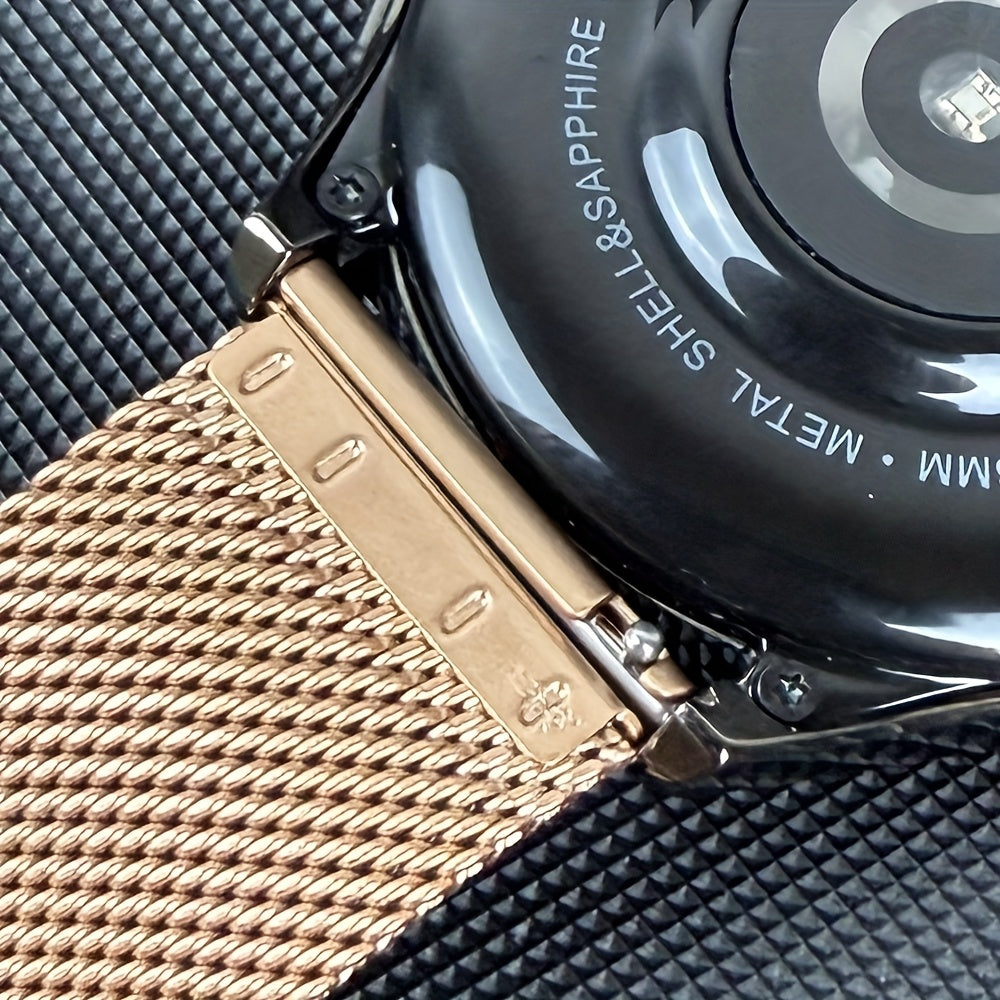 Stainless Steel Mesh Watch Strap 22mm Magnetic Snap Compatible with Samsung Galaxy Watch and Huawei Watch GT Series