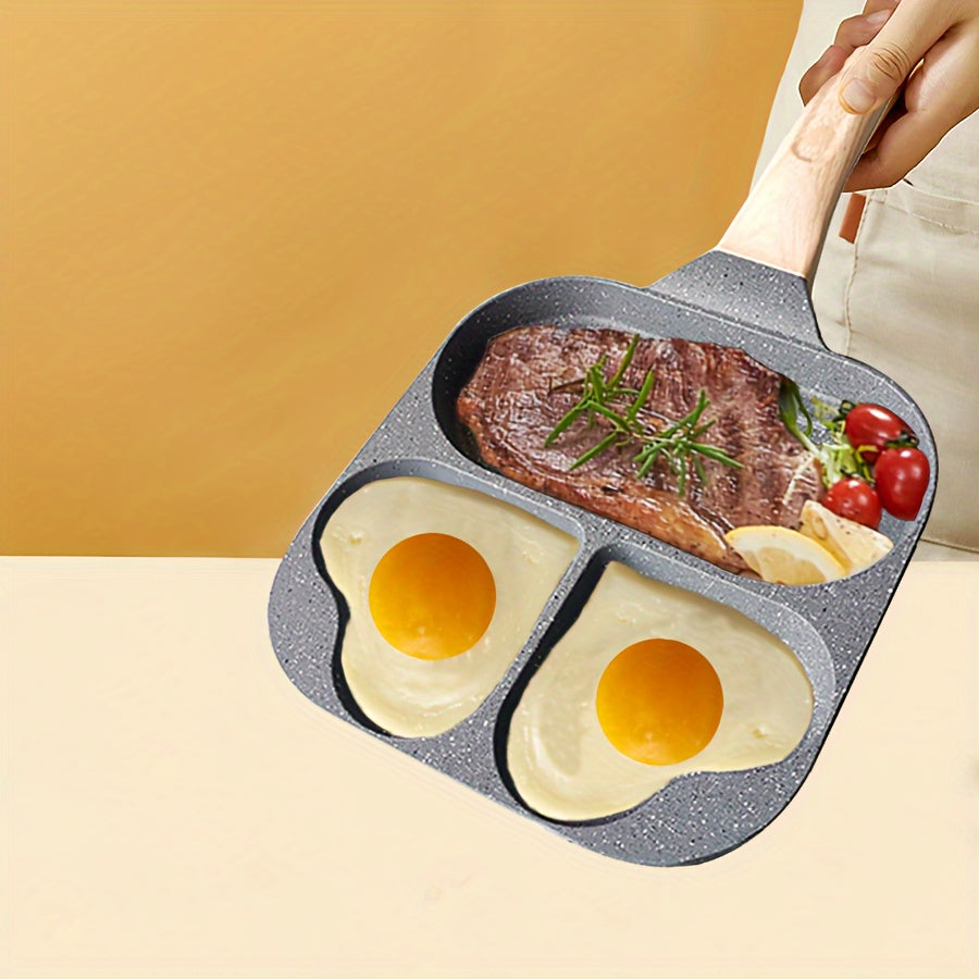 Multipurpose Non-Stick Aluminum Cookware Pan with 4 Compartments for Breakfast