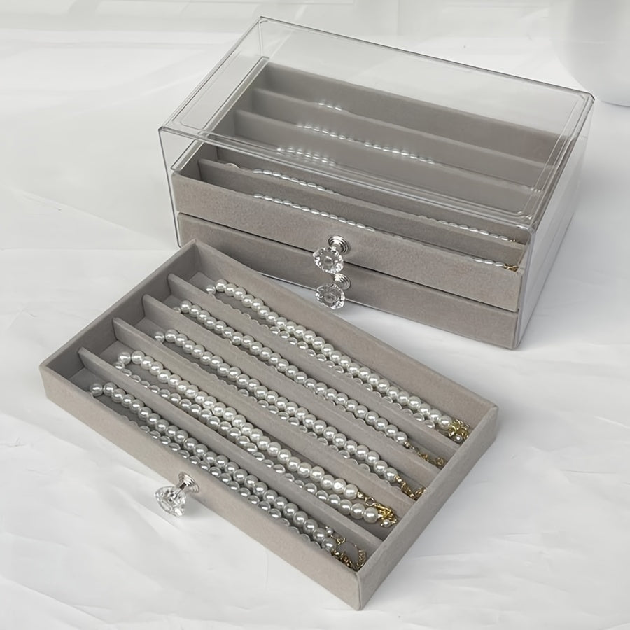 Многоуровневая шкатулка для украшений с ящиком, большой вместимости, органайзер для дома