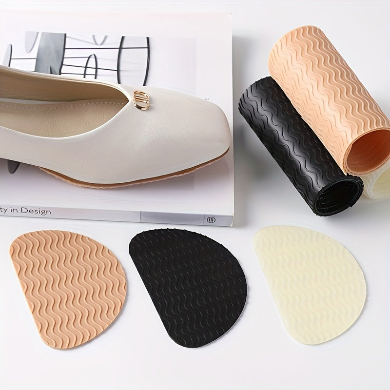 Unisex Rubber Non-Slip Shoe Sole Stickers Beige Slip-Resistant Pads